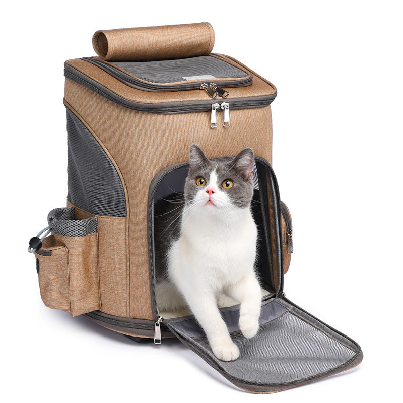 Portable Folding Pet Travel Trolley Backpack - Clicky Pet