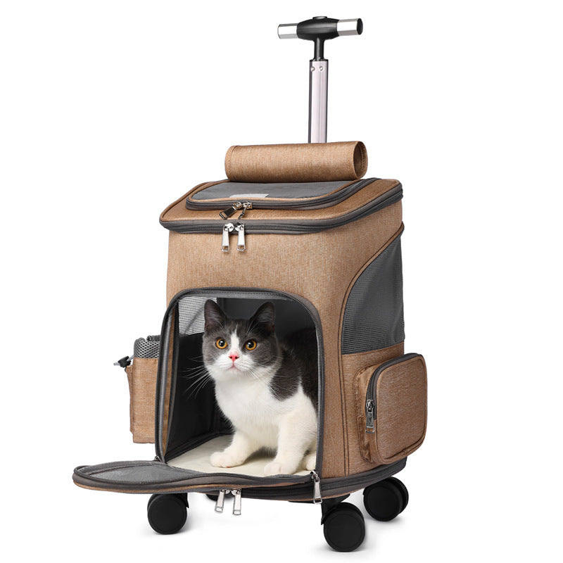 Portable Folding Pet Travel Trolley Backpack - Clicky Pet