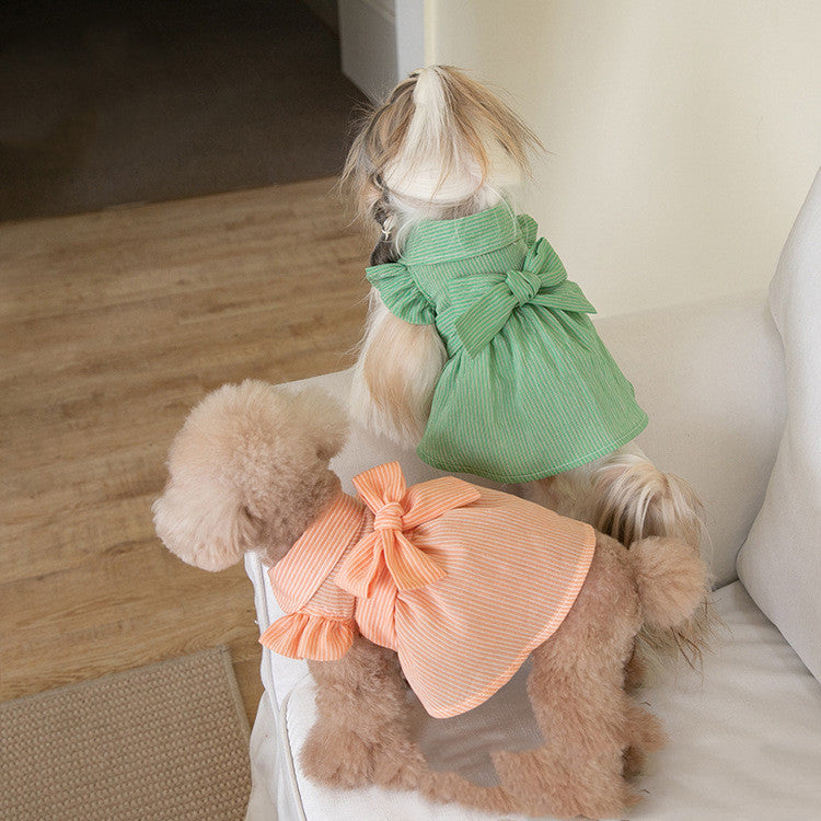 Pet Bowknot Summer Dress - Clicky Pet