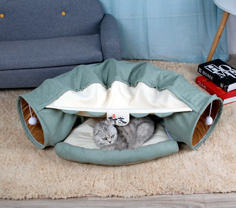 Interactive Collapsible Cat's Tunnel - Clicky Pet