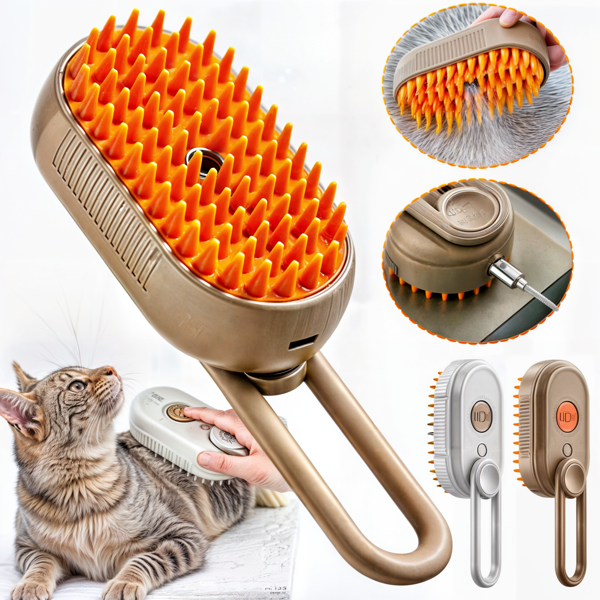 3 In 1 Electric Spray Pet Hair Brush